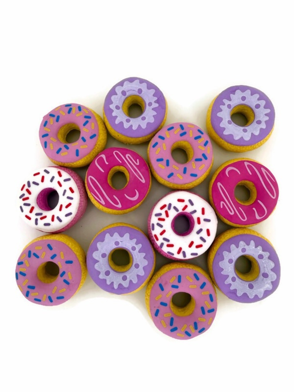 Lot of Donut Erasers Pink Purple White